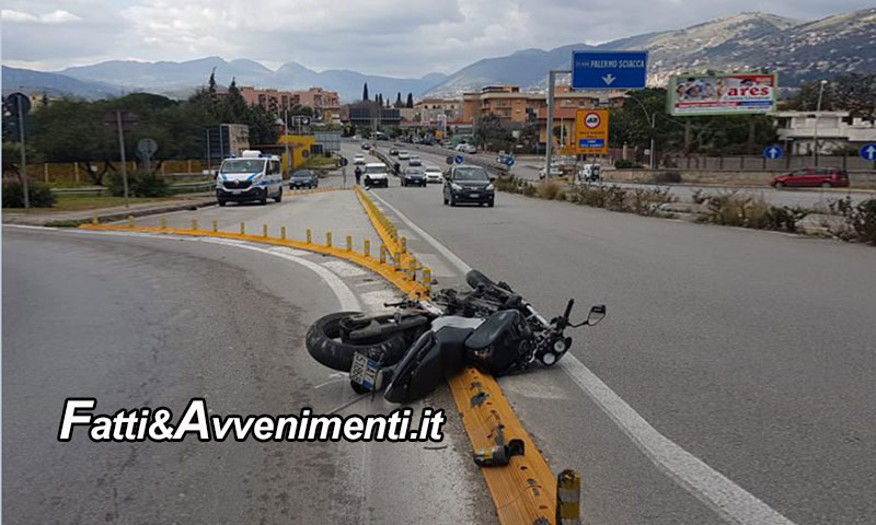 Palermo. Furgoncino travolge una moto all’ingresso della fondovalle Palermo Sciacca: grave un 40enne